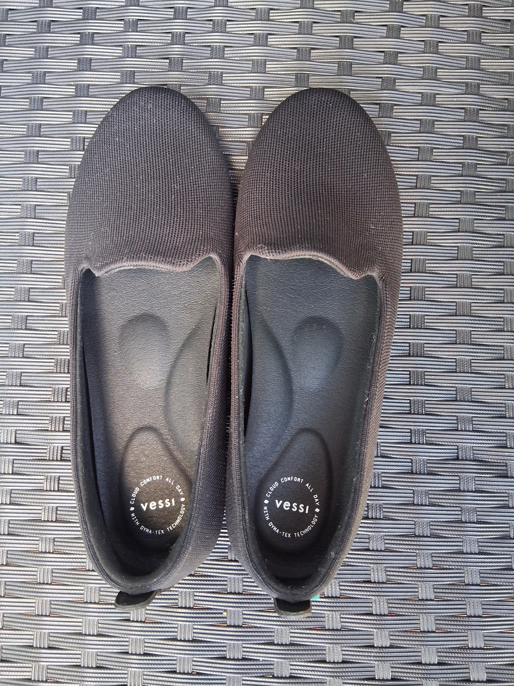 Vessi Women's Market Flat Black - EUC Waterproof Knit, Size 9
